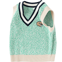 (Same style in the mall) Balabala childrens vest 2024 new boys college style sweater spring sweater