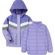 Balabala Down Jacket Girls Autumn and Winter Childrens Clothes Big Children Thickened Warm Jacket Two-piece Set