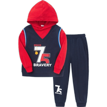 Balabala childrens clothing boys suit childrens two-piece discount clearance cotton sportswear comfortable trendy and fashionable