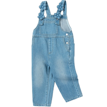 (Same style in the mall) Balabala girls jeans pure cotton 2023 new childrens pants autumn overalls