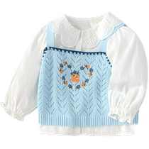 (Same style in the mall) Balabala baby autumn clothing girls long-sleeved suit two-piece set 2024 new fashionable and cute