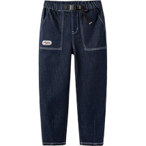 (Same style in the mall) Balabala childrens pants boys jeans autumn clothing big childrens open-stitch trousers trend
