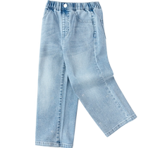 (Same style in the mall) Balabala childrens clothing childrens trousers girls straight jeans autumn 2024 new pants
