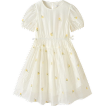 (Same style in the mall) Balabala Childrens Clothing Girls Skirt 2024 New Summer Clothing Medium and Large Childrens Dress Xiaohua