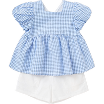 (Same style in the mall) Balabala childrens short-sleeved suit summer clothes for children babies and girls are sweet
