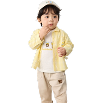 (Same style in the mall) Balabala baby shirt boys tops thin section 2024 autumn new fashion and art