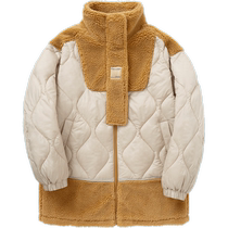 Balabala Childrens Cotton Clothes Boys Jackets Winter Warmth Thick Girls Middle and Large Childrens Coldproof Lambs Wool Childrens Clothes