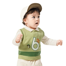 Balabala baby vest baby waistcoat autumn clothing warm boys base vest fresh lively fashionable and exquisite