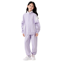Balabala childrens clothing childrens sportswear set 2024 new big childrens spring and autumn two-piece set boys and girls