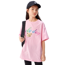 Balabala Girls Suit Childrens Clothes 2024 New Summer Clothes Older Childrens Two-piece Set Sweet Print Trend