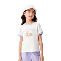 Balabala childrens clothing childrens suits Western style 2024 new summer clothes for girls middle and older children sports style two-piece casual set