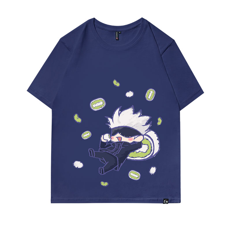Five Foods - Tibetan Bluesolar system Animation surrounding T-shirt Spell Short sleeve jointly Article 5 Realization clothes easy lovers leisure time quadratic element men and women