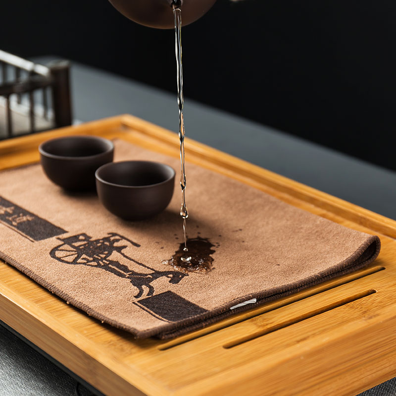 Rectangular fiber coffee table tea table rag towel tea towel cloth absorbent tea cloth tea set towel kung fu tea table Rag