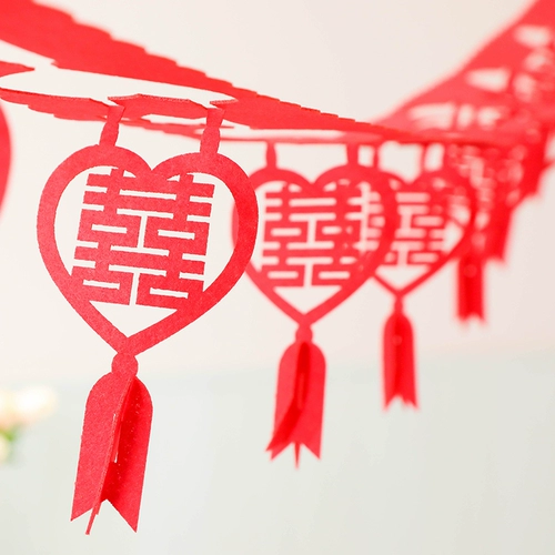 花房喜事 Свадебные свадебные товары спальня тянет цветок свадебный дом украшения новая комната для дома счастливые слова тянуть цветочные пакет