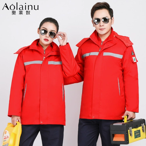 Зимний антистатический комбинезон для работы, утепленный пуховик