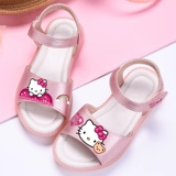 Сандалии, мультяшные летние модные туфли для принцессы на липучке, из натуральной кожи, мягкая подошва, подходит для подростков, 2020