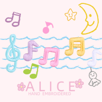 Happy note embroidery stickers mobile phone case ipad shell decoration cute music stickers self-adhesive stickers embroidery patch