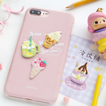 Cold drink shop embroidery paste ice cream girl cute cone ipad shell embroidery self-adhesive with glue hand book patch patch