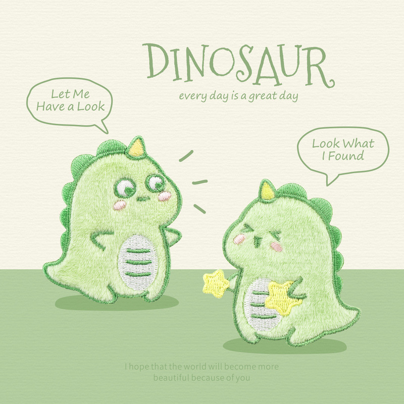 Cute Green Dinosaur Plush Embroidered Patch for Clothes, down Jacket Patch, Patch for Pants, Backpack iPad Patches Cute Green Dinosaur Plush Embroidered Patch for Clothes, down Jacket Patch, Patch for Pants, Backpack iPad Patches