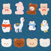 Three-dimensional Teddy bear embroidery cloth stickers cute mobile phone case scarf book decoration fashion versatile patch patch self-adhesive