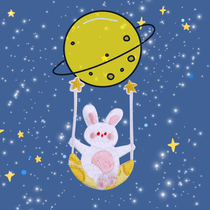 Moon Rabbit Astronaut Planet Animal Space Embroidery Sticker Cartoon Decoration Hundred Tower Mobile Phone Shoes Clothes Stickers