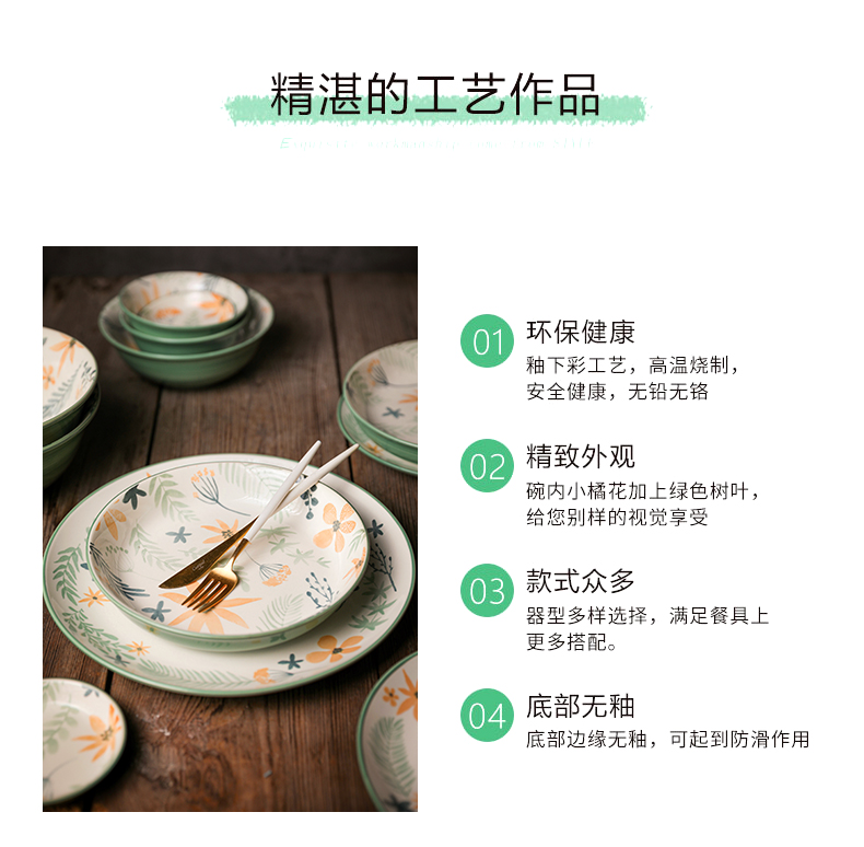 Northern wind INS ceramic creative dishes tableware move home dishes suit small bowl of soup bowl noodles fruits