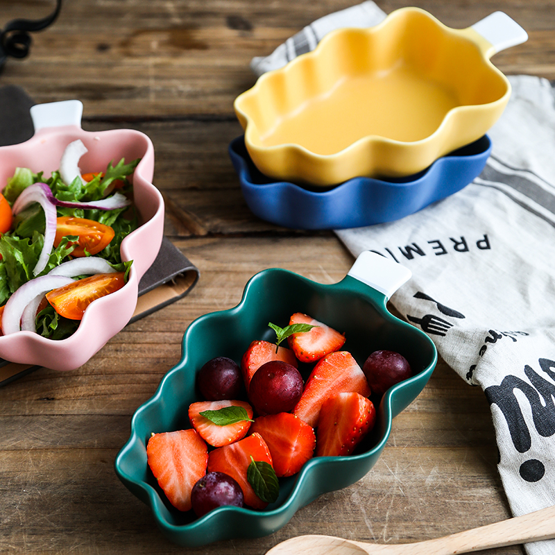 Cartoon jingdezhen ceramic pan baked baked baked bowl bowl, lovely children 's breakfast bowl of fruit snack bowls