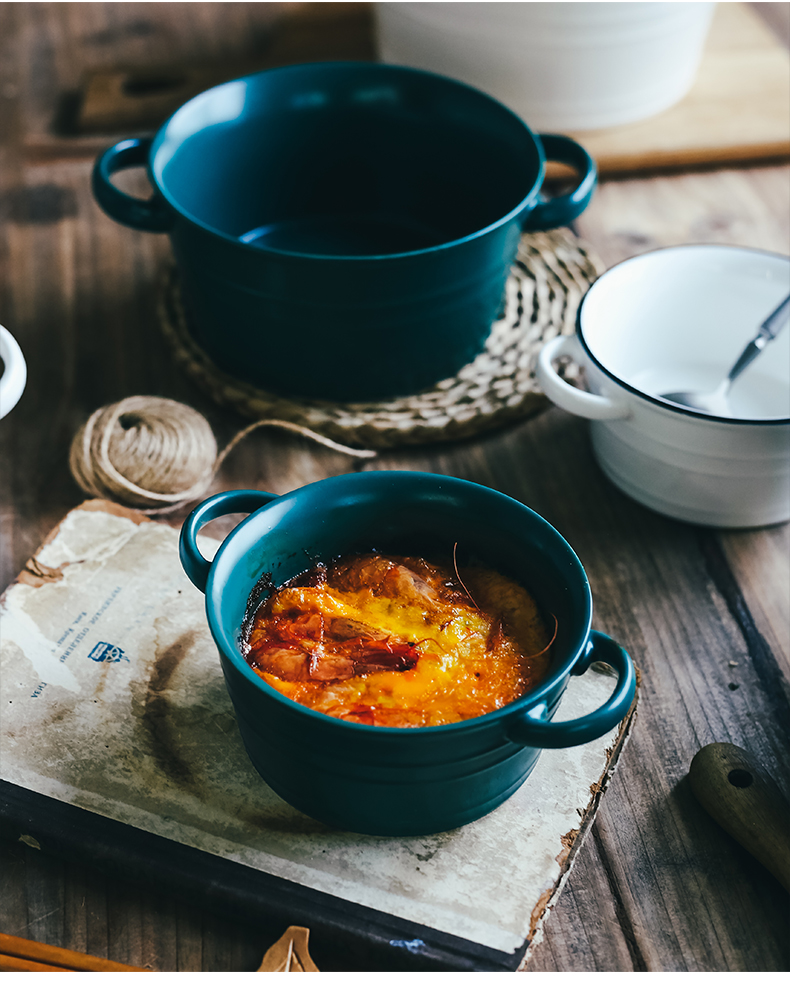 Northern wind under glaze color porcelain ear soup bowl salad bowl creative rainbow such use thick soup bowl Nordic breakfast bowl large soup bowl