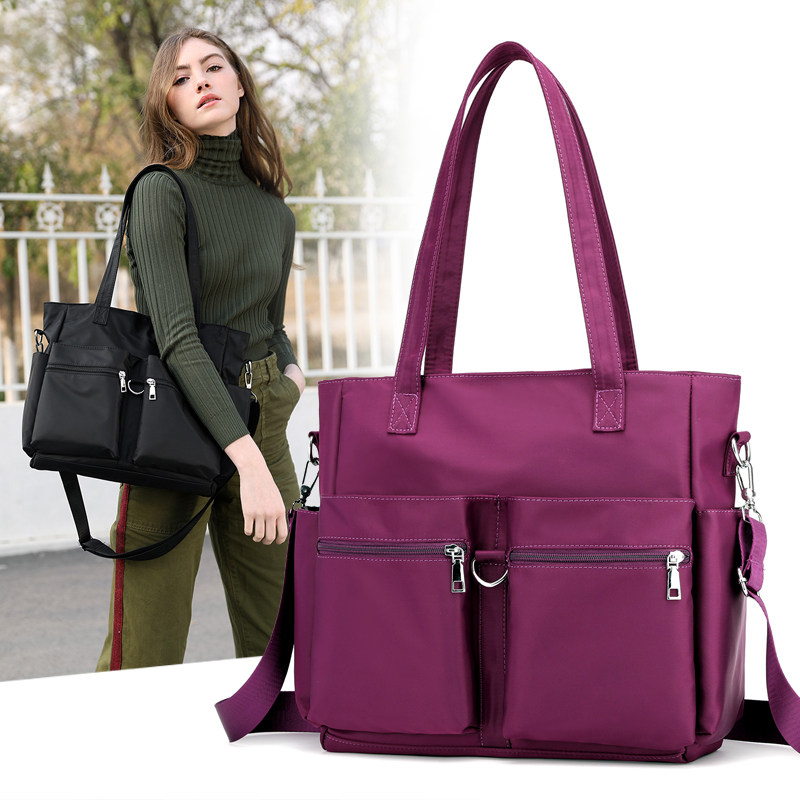 2021 new women's shoulder bag oxford cloth nylon mom canvas women's bag commuter handbag totter bag large bag