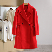 Clearance Benefits 39 9 M series Korean version of cocoon loose medium long woolen coat discount womens clothing