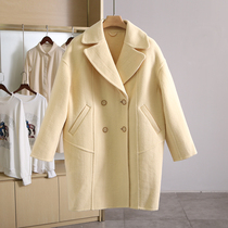 Warehouse clearance good things Star series sheep wool double-breasted double-sided woolen coat coat brand counter women