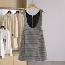 Discounted price 9 9 Bird series fine lattice casual all-match suspenders skirt shopping mall counters withdrawn clearance womens clothing