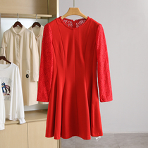 One Benefit Price 19 9 ● Long Sleeve Short Dress Brand Discount Women Lace Medium-length dress