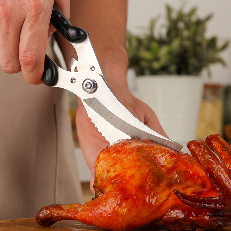 German Stainless Steel Home Kitchen Scissors Powerful Chicken Bones Cut Multifunction Full Steel Slain special Instrumental Fish Bone Cut