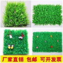 True encryption artificial lawn with flowers green space balcony window sill decoration fake lawn plastic fake grass real green