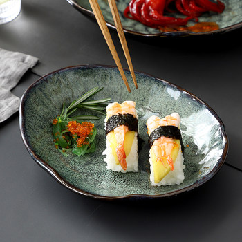 Japanese kiln variant ceramic dining plate