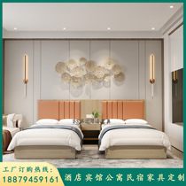 Hotel bed hotel furniture custom manufacturers standard room single room full set apartment homestay single bed double bed rental furniture