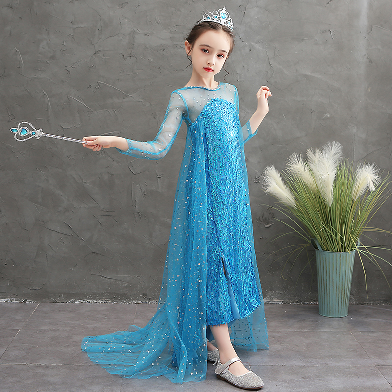 Girl Summer Dress Esha Princess Dresses Dress Foreign Dress 2020 New Children's Dresses Xia Geni Ice Chic Edge Aisha