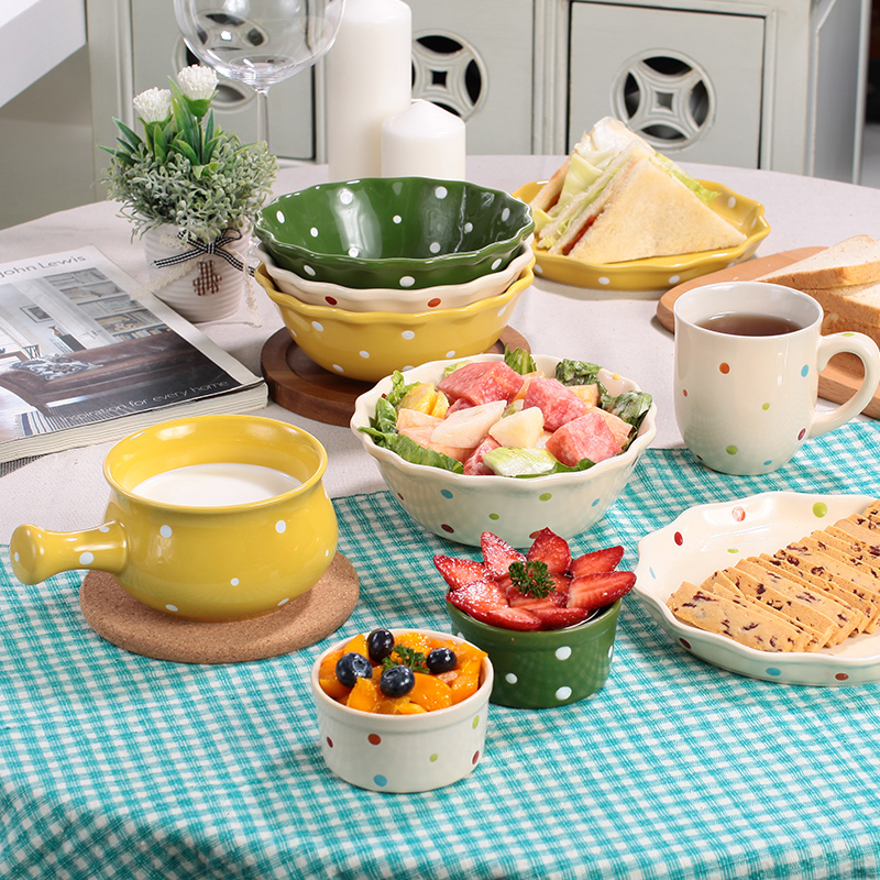 ezicok wave spot fresh ceramic bowls disc suit Home plate Creativity Bowl new Wedding Joe Gift Cutlery