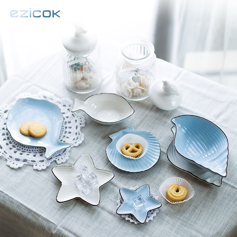 ezicok net red cutlery dishes Dishes Suit Bowls Creative Personality Home Day Bowls Pan Nordic Cute Ceramic Dishes