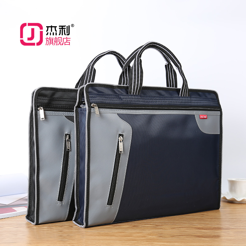 Jelly Three-dimensional Large Capacity Hand File Bag A4 Large Widening Oxford B Briefcase Office Conference Bag Customisation