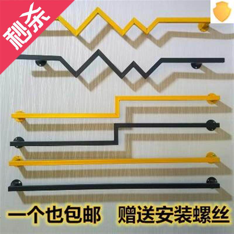 Clothing store on the wall r display rack is hanging side wall wrought iron wall hanging men's and women's clothing hanger children's clothing store clothes