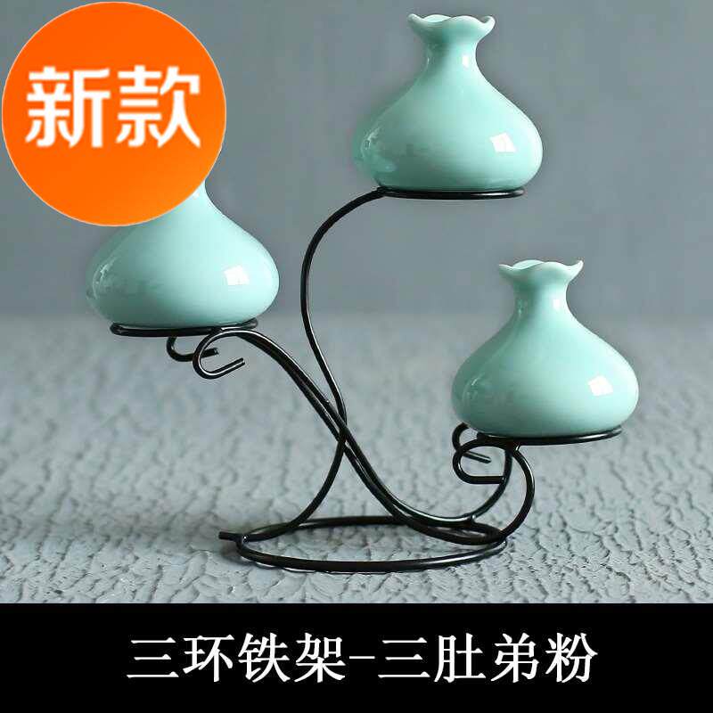 Small Freshener Home Ceramic Vase Pendulum table Terrace Decorative Flower gold Ge Water Peqing Porcelain J Simple Pocket Small Flowers