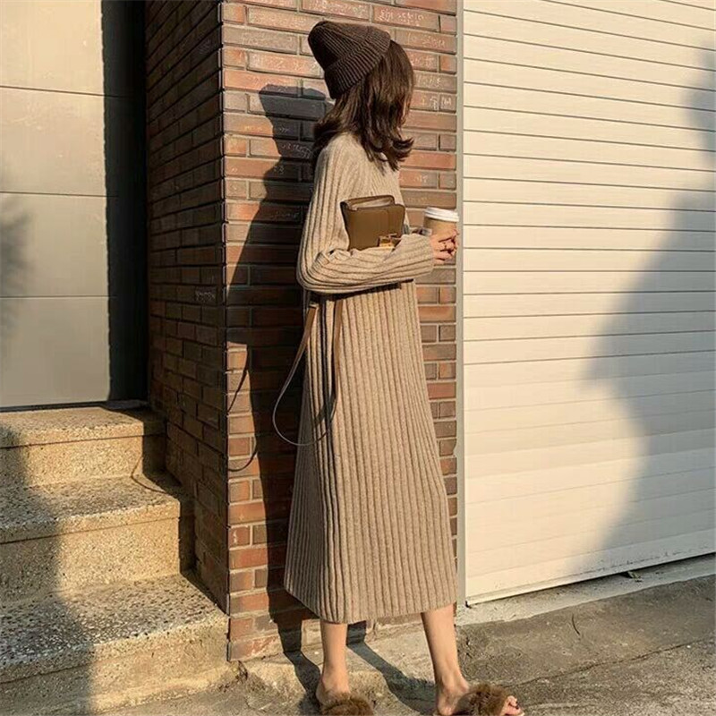 Sandro Moscoloni2022 spring and autumn sweater knitted bottoming dress female Korean version all-match slimming