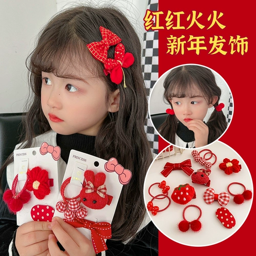 Красный детский аксессуар для волос, заколка для волос, детские шпильки для волос