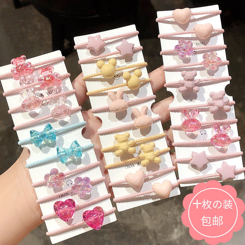 Children's cartoon headline girl tied hair rubber band hair lap cute princess ancestral hair rope baby hair