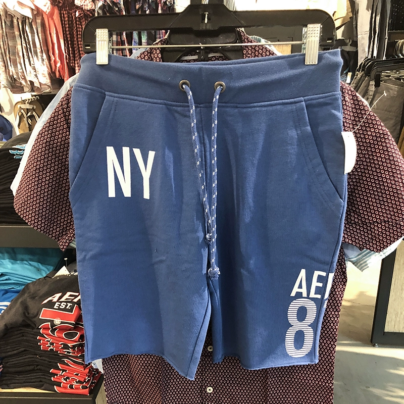 Đất đen 19 mới AEROPOSTALE AERO nam mùa hè giản dị cotton co giãn eo thẳng quần short - Quần short