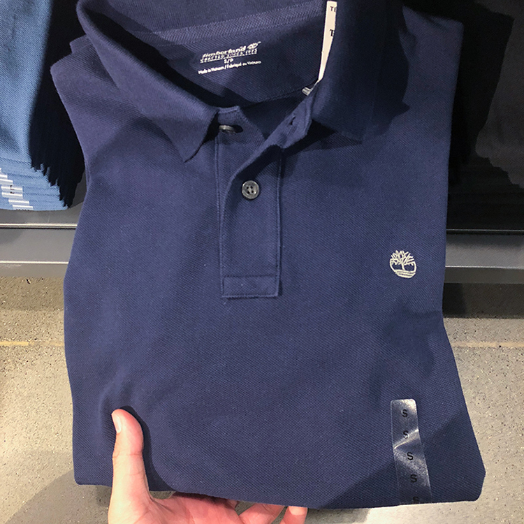 Đất đen 18 mới Timberland Tim Berk cotton tay ngắn sọc rắn màu áo Polo áo polo nam đẹp