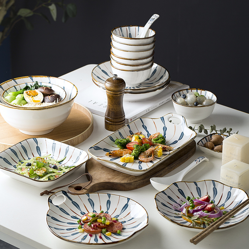 Day-Style Cutlery Sets Nordic Ceramic Bowls Dish Bowls Dish Sets Bowls Home High Face Value Dishes Gift-box Courtesy Delicacy