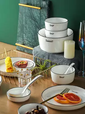 Ceramic cutlery set Bowl chopsticks set home creative personality simple Nordic Japanese Bowl plate combination